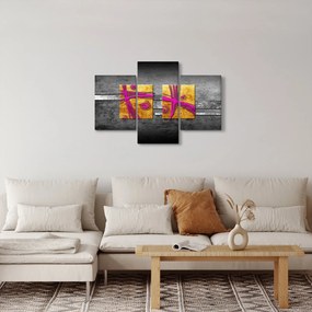 Tablou - Pătratr colorate pe fond negru (90x60 cm)