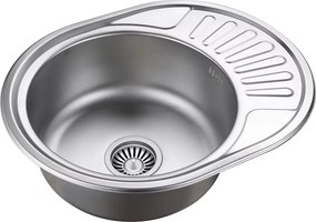 Chiuveta inox Quadron Jim 216 cu o cuva si picurator finisaj inox texturat 57x45 cm