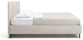 Pat matrimonial bej tapițat cu somieră 180x200 cm Noira Slim – Bonami Selection