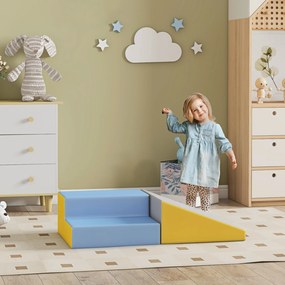 HOMCOM Parcurs motricitate bebeluș jucării de escaladă modulabil 2 cuburi gigante din spumă 50 x 50 x 25 cm multicolor | Aosom Romania
