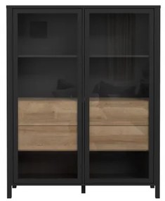 Vitrina High Rock, Negru &amp; Natur, 152.5 x 40 x 121.5 Cm