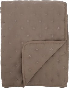 Cuvertură matlasată din țesătură fină natur, cu decupaje decorative, 180x130 cm, „Aix"
