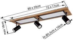 Spot LED Globo 67306D1 ULLA LED/24W/230V + 3xGU10/5W
