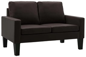 288754 vidaXL Canapea cu 2 locuri, maro, piele ecologică