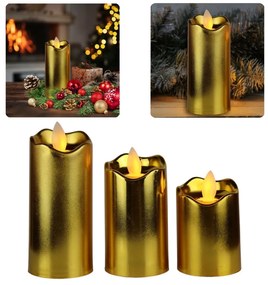 Set de lumânări Domarex LED decorative aurii, 3buc