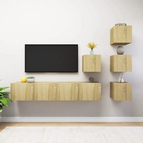 Set de dulapuri TV, 6 piese, stejar sonoma, PAL 1, Stejar sonoma, 80 x 30 x 30 cm