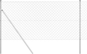 vidaXL Stâlp de gard. Argintiu 10 x 1,4 m (mesh de 60 x 60 mm) Oțel