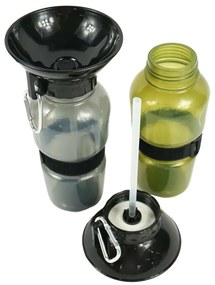 Sticla de voiaj cu bol pentru caini 500 ml DOGS - mai multe culori Culoare: Gri