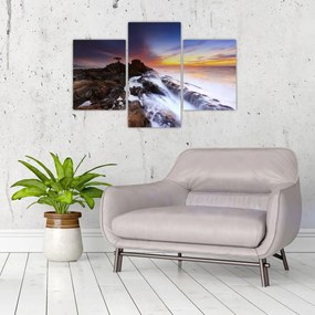 Tablou cu munți în ceață (90x60 cm)