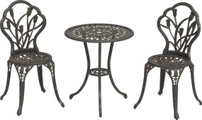 Outsunny Set de Gradina 3 Piese din Aluminiu cu 2 Scaune | Aosom Romania