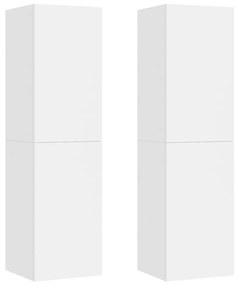 803363 vidaXL Comode TV, 2 buc., alb, 30,5x30x110 cm, lemn prelucrat