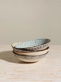Set 4 farfurii adânci din ceramică, model asortat, Rhapsody, Ø19 cm