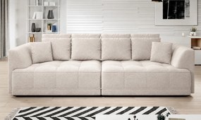 Canapea TIGA, stofa catifelata bej - Element 17, 302x136x88/72 cm