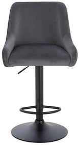 HR920W Scaun Grafit din Catifea cu Bază Neagră