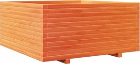 vidaXL Jardinieră grădină maro ceruit, 100x100x49,5 cm, lemn masiv pin