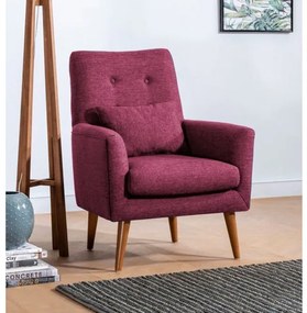 Set Canapea si Fotoliu, Lemn Solid, Terra, 2 Piese, Rosu Bordo