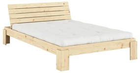 Pat matrimonial în culoare naturală din lemn de pin cu somieră 140x200 cm Layers – Karup Design