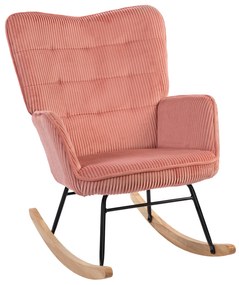 HOMCOM Fotoliu cu leagăn, Fotoliu de relaxare, Scaun cu leagăn, rezistent până la 120 kg, Poliester, 98 x 71 x 101 cm, Roz | Aosom Romania