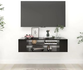 Dulap TV suspendat, negru, 100x30x26,5 cm, PAL 1, Negru