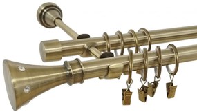 Galerie dubla Carter, prindere perete, grosime 19mm, aur antic, (Alege marime: 320 cm)