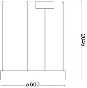 Lustră LED pe cablu Ideal Lux ORACLE LED/33W/230V 3000K d. 60 cm CRI 90 alb