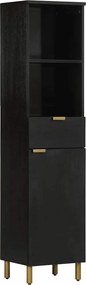 vidaXL Dulap de baie, negru, 38x33x160 cm, lemn masiv de mango