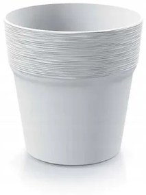 Ghiveci decorativ de flori, rotund, alb, 17.8x18 cm, Furu