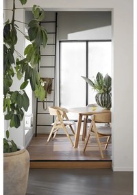 Masă de dining natural rotundă extensibilă cu aspect de lemn de stejar ø 130 cm Glenside – Rowico