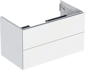 Dulap baza suspendat Geberit One alb mat 90 cm cu 2 sertare