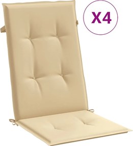 vidaXL Perne scaun cu spătar înalt 4 buc. melanj bej 120x50x4cm textil