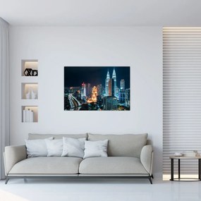 Tablou - Noaptea în Kuala Lumpur (90x60 cm)