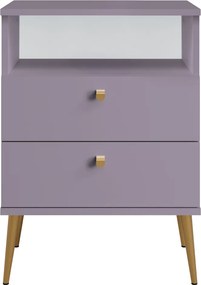 Noptieră cu 2 sertare, violet/auriu, IGNE TYP 2