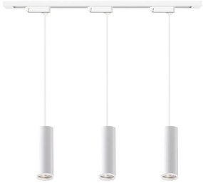 Pendul cu cablu pentru sistem de șină PIPE, 3xGU10/10W/230V, alb