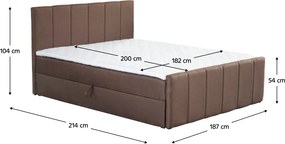 Pat boxspring, 180x200, maro, STAR