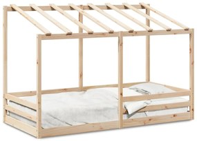 847004 vidaXL Acoperiș pat de copii, alb, 80x200 cm, lemn masiv de pin
