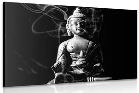 Tablou statuie Budha în design alb-negru