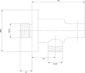 Omnires conexiune unghiulara cu maner alb 8873WM