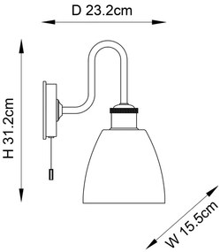 Endon 95506 -Aplica de perete pentru baie PIPER 1xE27/10W/230V IP44 crom lucios