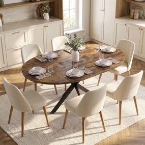 HOMCOM Masă de Sufragerie Extensibilă pentru 4-6 Persoane, 100-135cm, Maro Rustic | Aosom Romania