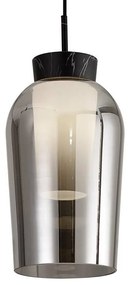 Lustra cu 5 pendule design modern Nora negru/ marmura neagra