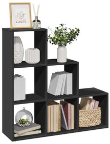 vidaXL Bibliotecă/separator cameră, 3 niveluri, negru 99x29x99 cm lemn