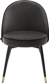 Set de 2 scaune elegante design LUX Cooper, catifea gri inchis 113125 HZ