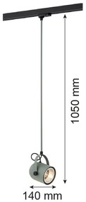 Lustră pentru sistem de șină Argon 4313 NET 1xE27/15W/230V verde