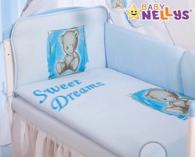 Baby Nellys Pernă 360cm cu lenjerie de pat Sweet Dreams de Teddy - albastru 135x100