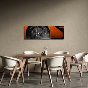 Tablou - Mașină sport portocalie (cu ceas) (90x30 cm)