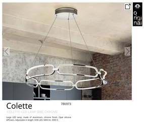 Lustra LED suspendata design ultra-modern 80cm Colette. crom