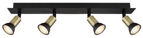 Plafoniera 4L design modern Drew negru, auriu