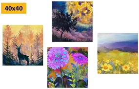 Set tablouri cerb în natură imitația picturii în ulei