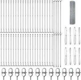 vidaXL Stâlp de gard. Argintiu 100 x 0,5 m (plasă 19 x 19 mm) Oțel