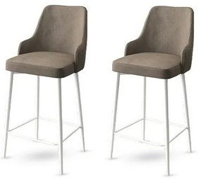 Set de scaune de bar Enox Cappuccino and White, 2buc., 2 buc.